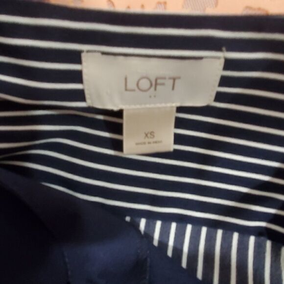 Loft navy and striped shirt  dress - Picture 7 of 8